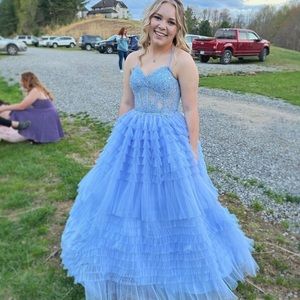 Periwinkle colored prom/pageant dress